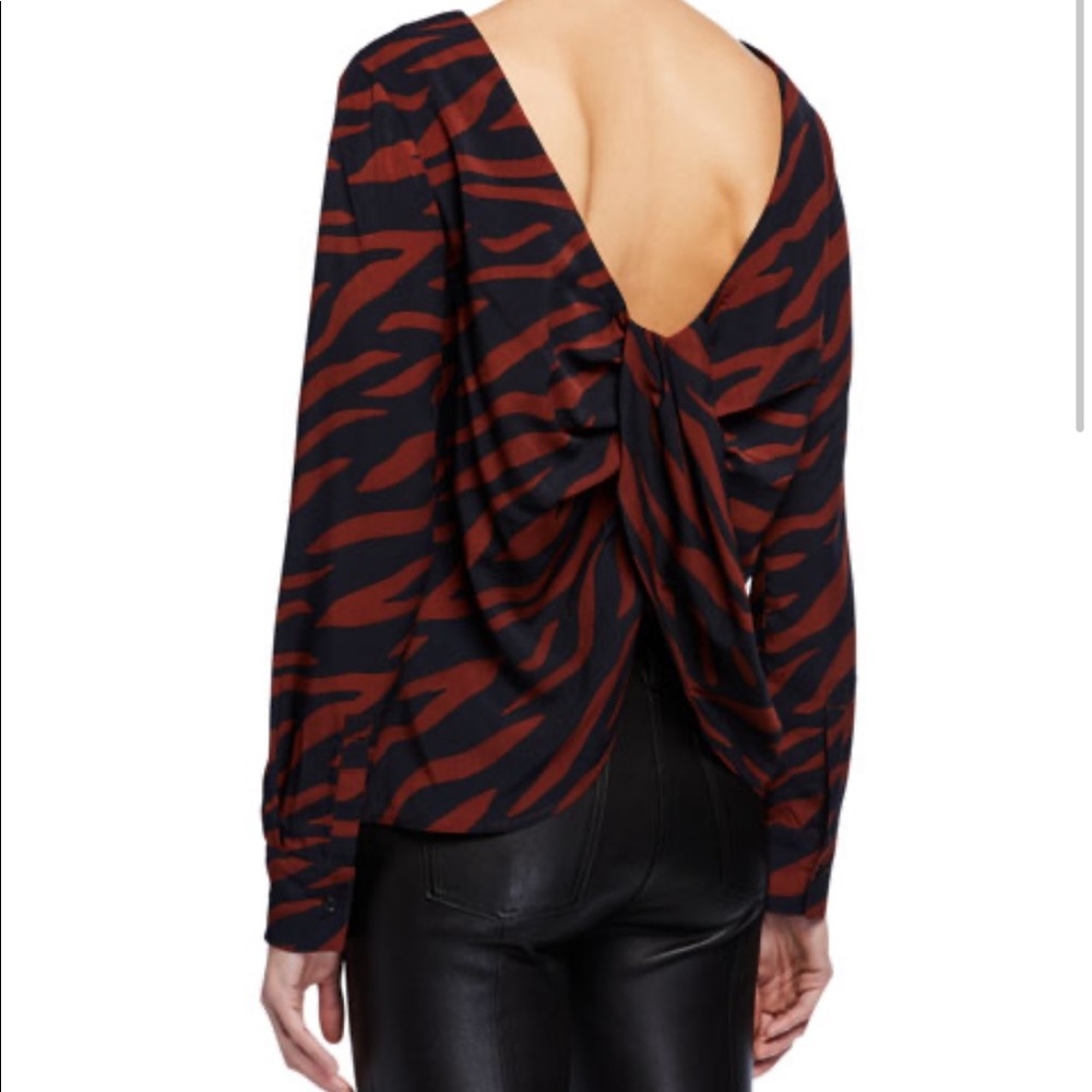 Bardot Red and Black Open Back Blouse